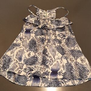 Piacara Di Piu Blue Snake Skin Print Racerback with Zipper